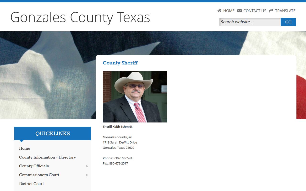 Official Gonzales County courthouse, clerk, probation, jail, and annex address list