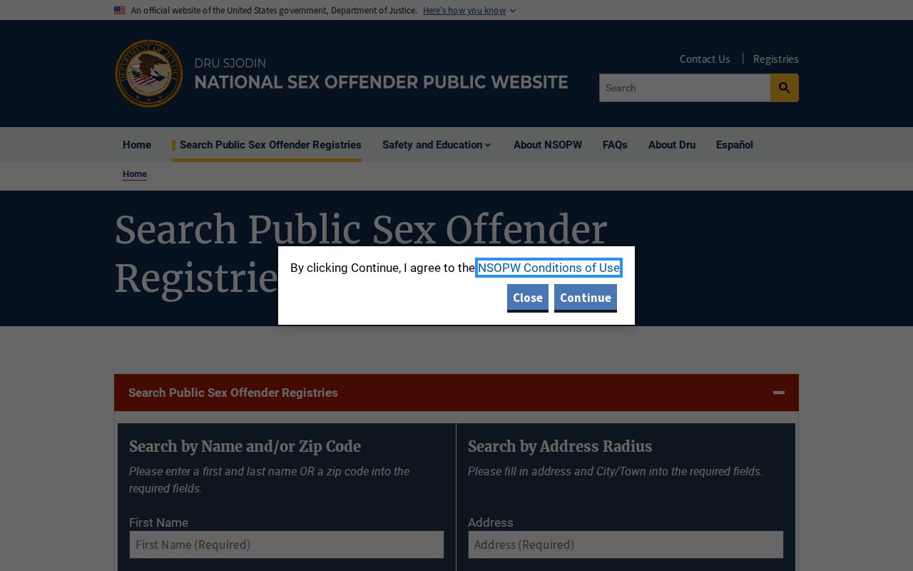 National search layer for Gonzales County sex offender lookup